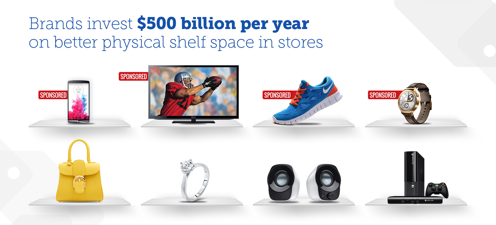 Brands invest $500 billion per year on better physical shelf space in stores